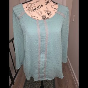 🎉Lauren Conrad chiffon & lace Top